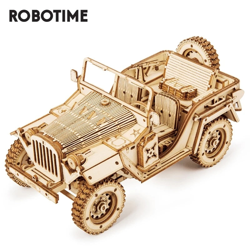 1940s Army Jeep 3D Wooden Puzzle Model Toy