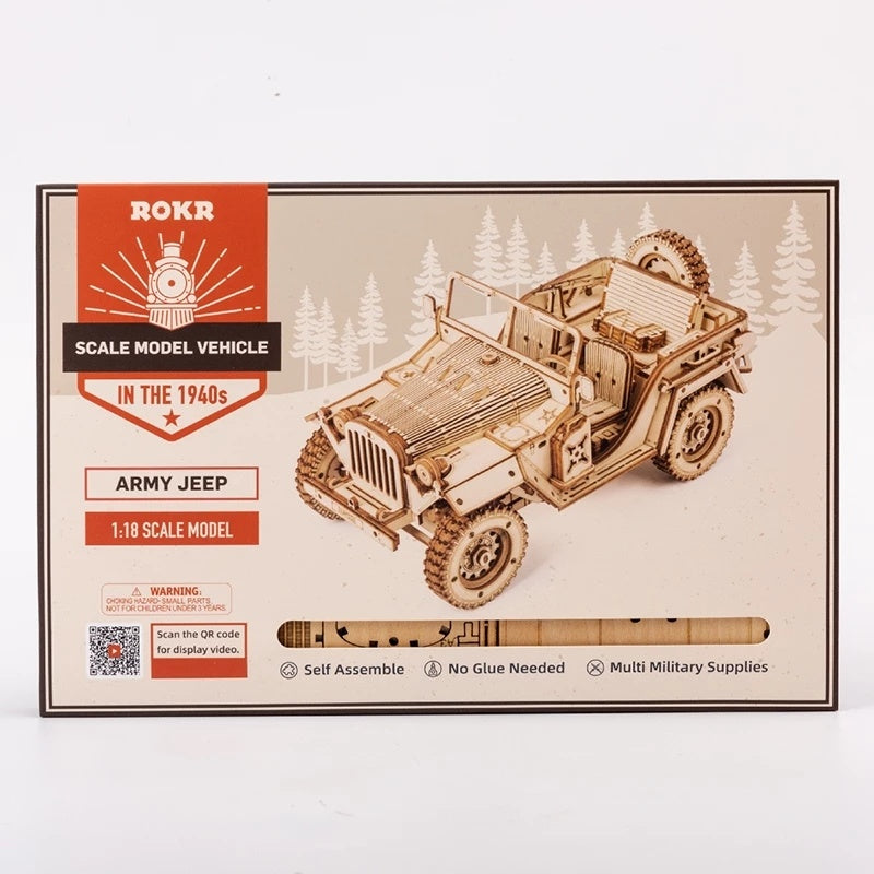 1940s Army Jeep 3D Wooden Puzzle Model Toy