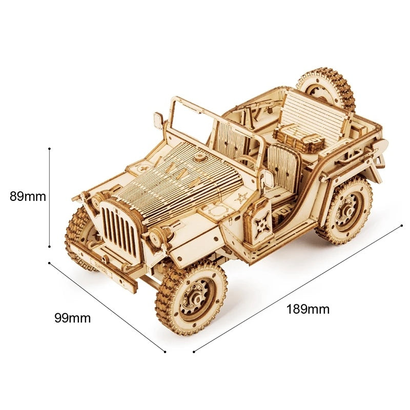 1940s Army Jeep 3D Wooden Puzzle Model Toy