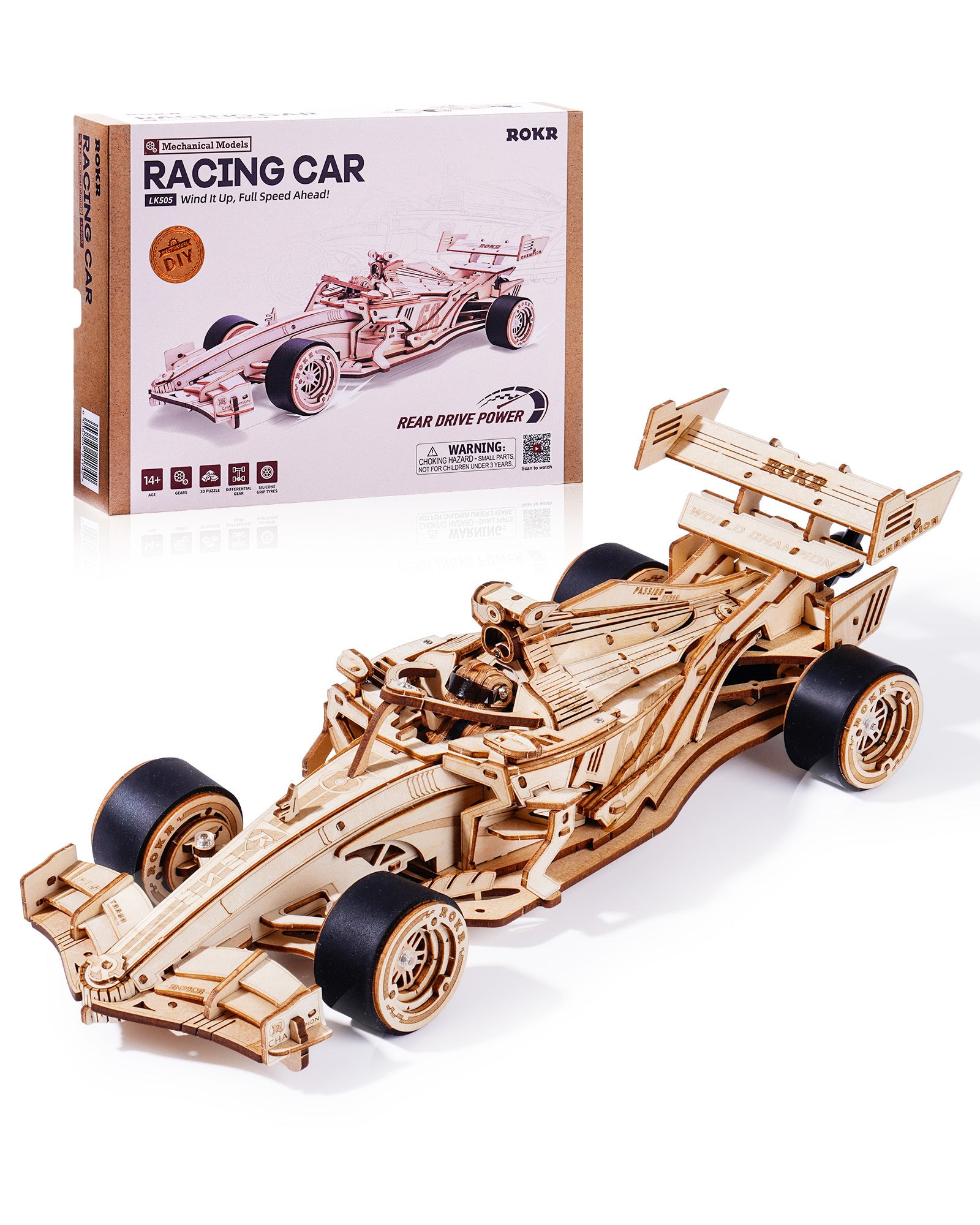 ROBOTIME 3D Wooden Puzzle Racing Car Model