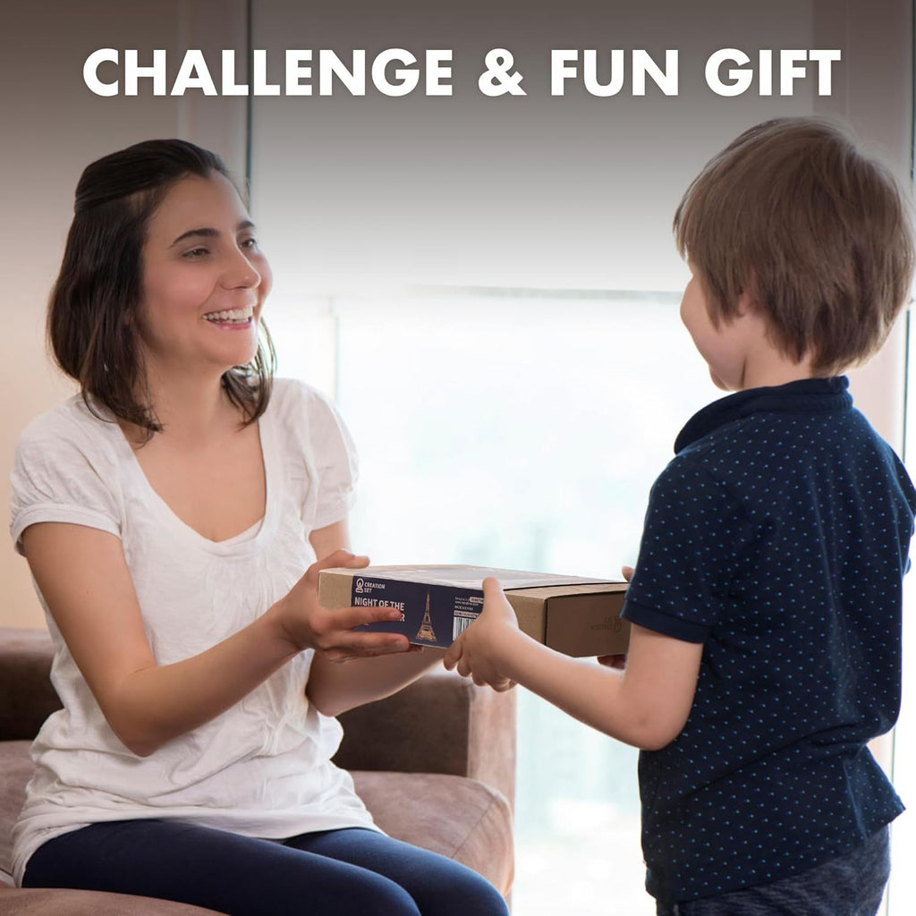 ROBOTIME Rolife Night Of The Eiffel Tower Large Wooden Puzzle With 4 Light Shows