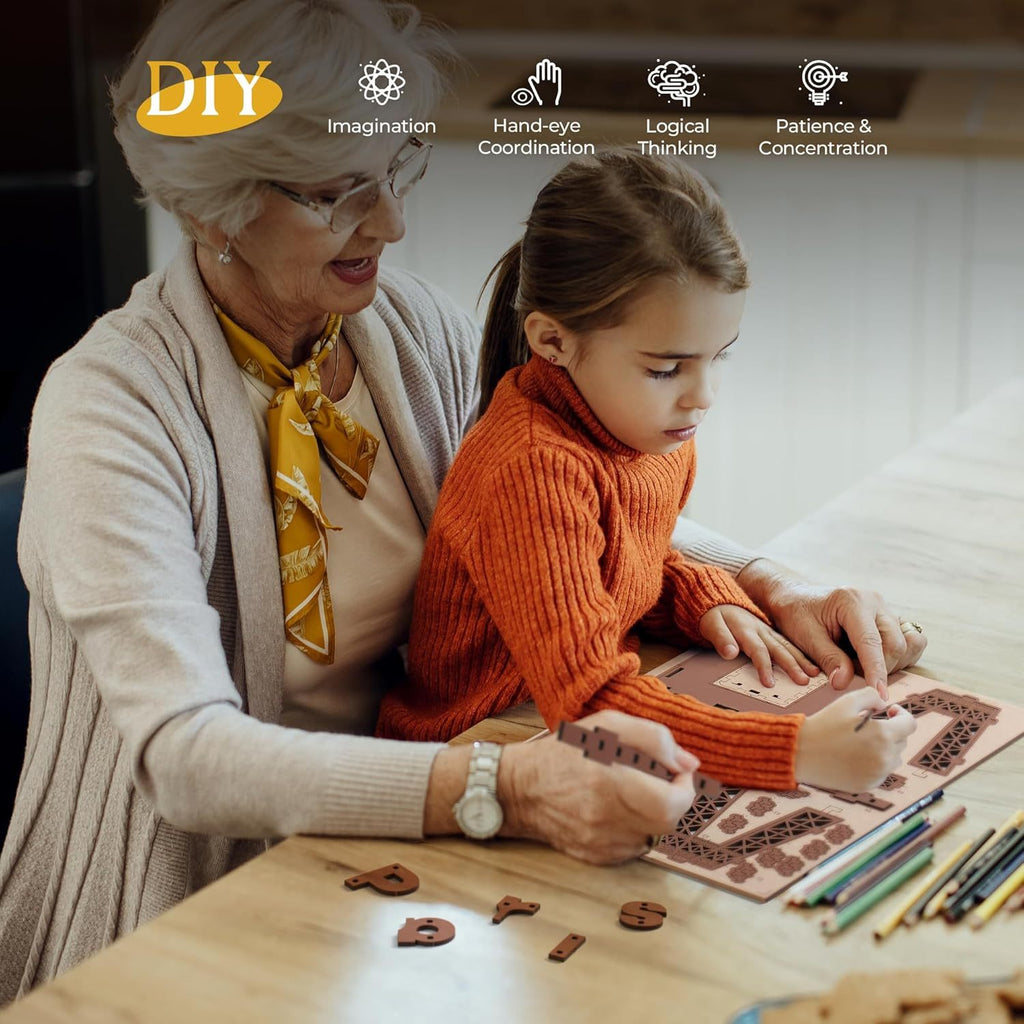 ROBOTIME Rolife Night Of The Eiffel Tower Large Wooden Puzzle With 4 Light Shows