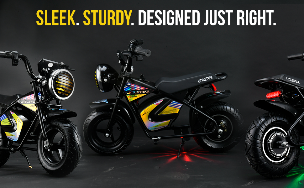 Littletrax 350W Kids Electric Bike – Ages 3 to 12+ Ride On Mini Monkey Bike